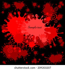 Abstract background with colorful ink splashes. Vector Illustration