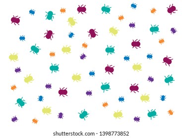 Abstract background colorful with insect motifs