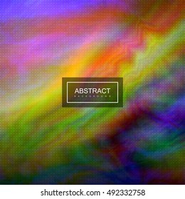 Abstract background with colorful iridescent moire texture. Vector artistic illustration of iridescent oil painting or marbling imitation. Applicable for poster, brochure, cover, banner designs