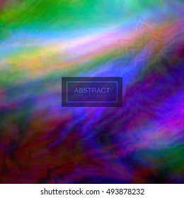 Abstract background with colorful iridescent moire texture. Vector artistic illustration of iridescent oil painting or marbling imitation. Applicable for poster, brochure, cover, banner designs