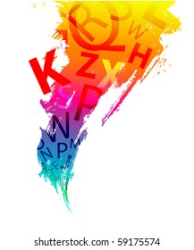 Abstract background with colorful letters
