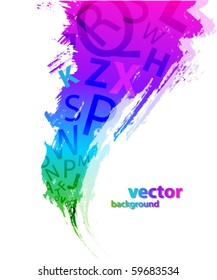 Abstract background with colorful letters