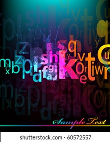 Abstract background with colorful letters