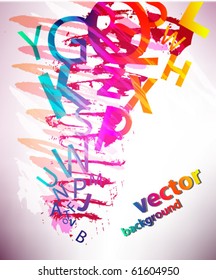 Abstract background with colorful letters