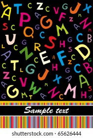Abstract background with colorful letters