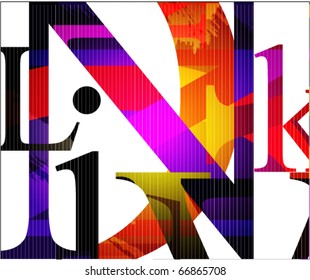 Abstract background with colorful letters
