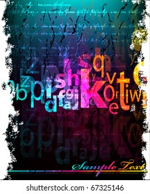 Abstract background with colorful letters