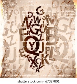 Abstract background with colorful letters