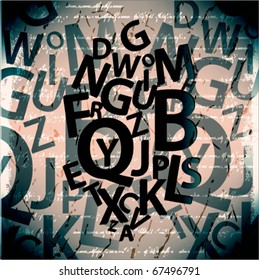 Abstract background with colorful letters