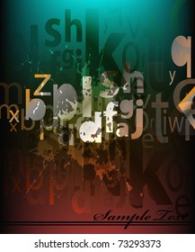 Abstract background with colorful letters