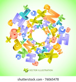 Abstract background with colorful letters