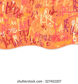 Abstract background with colorful letters. Expressive hand lettering