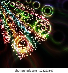 Abstract background, colorful lights bubble, dynamic element.