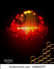 Abstract background colorful lights on black, vector.