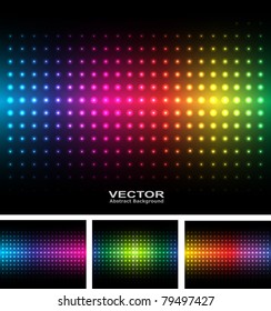 Abstract background colorful lights on black, vector.