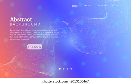 Abstract background colorful with line blend color gradient vector. landing page design