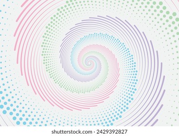 abstract background with colorful line dot spiral