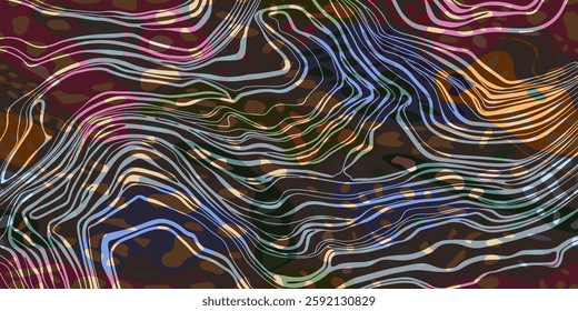 Abstract background with colorful line pattern - hand drawn vector illustration.