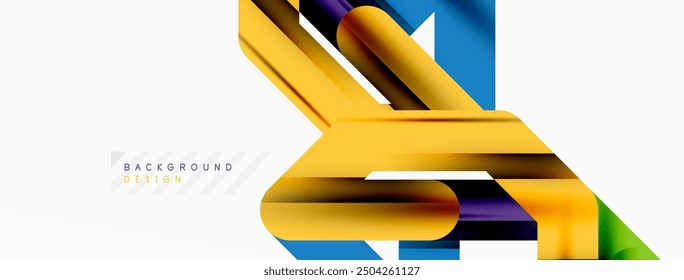 Abstract background - colorful lines composition. Technology or business digital template