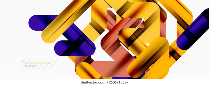 Abstract background - colorful lines composition. Technology or business digital template
