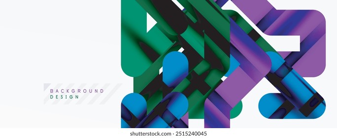 Abstract background - colorful lines composition. Technology or business digital template
