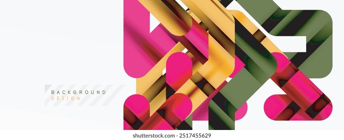 Abstract background - colorful lines composition. Technology or business digital template