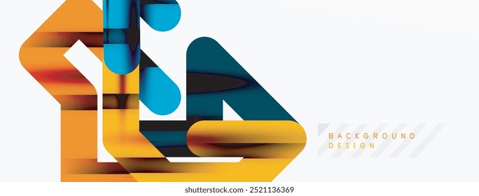 Abstract background - colorful lines composition. Technology or business digital template