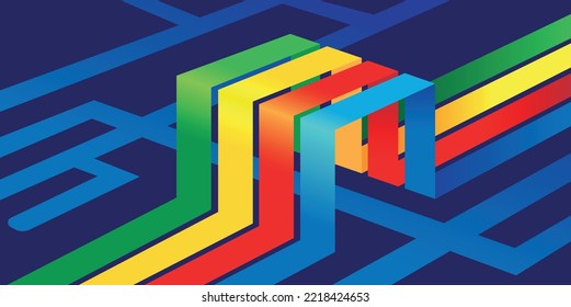 Abstract background with colorful lines. Concept of technology, energy, and computing. vector design