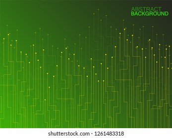 Abstract background of colorful lines and dots. Technology geometric graphic. Vector