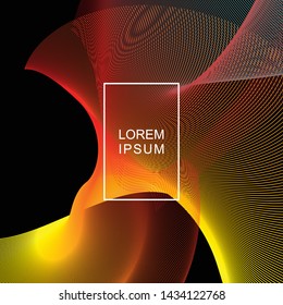 Abstract background with colorful lines of dynamic waves in vector images