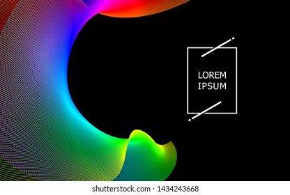 Abstract background with colorful lines of dynamic waves in vector images