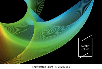 Abstract background with colorful lines of dynamic waves in vector images