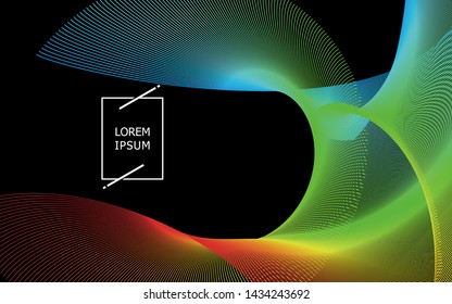Abstract background with colorful lines of dynamic waves in vector images