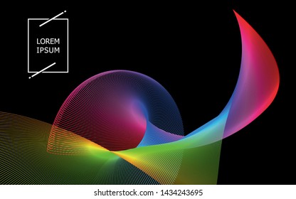 Abstract background with colorful lines of dynamic waves in vector images