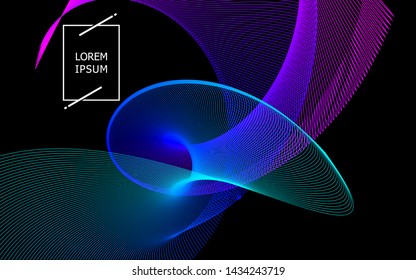Abstract background with colorful lines of dynamic waves in vector images