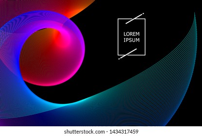 Abstract background with colorful lines of dynamic waves in vector images