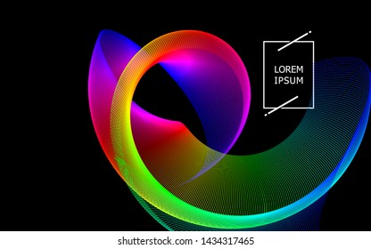 Abstract background with colorful lines of dynamic waves in vector images