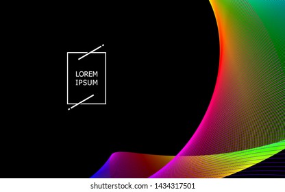Abstract background with colorful lines of dynamic waves in vector images