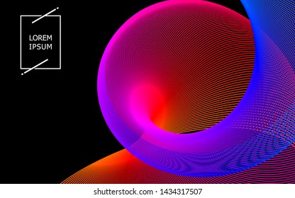 Abstract background with colorful lines of dynamic waves in vector images