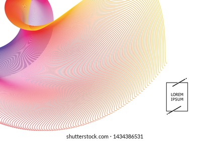 Abstract background with colorful lines of dynamic waves in vector images