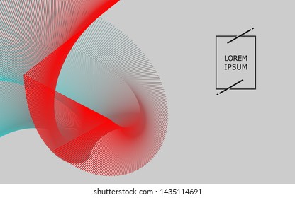 Abstract background with colorful lines of dynamic waves in vector images