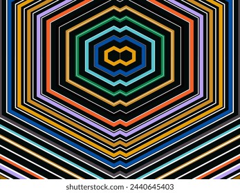 Abstrakter Hintergrund von bunten Linien. Geometrische digitale Kunst. Moderne Tapeten.