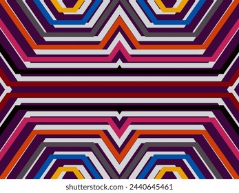 Fondo abstracto de líneas coloridas. Arte Digital Geométrico. Papel pintado moderno.