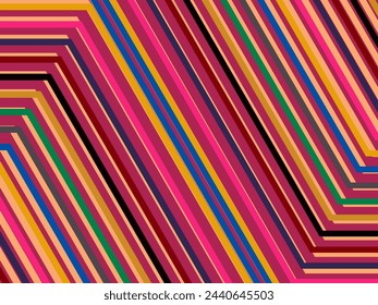 Abstract Background of Colorful Lines. Geometric Digital Art. Modern wallpaper.