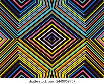 Abstract Background of Colorful Lines. Geometric Digital Art. Modern wallpaper.