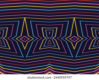 Abstract Background of Colorful Lines. Geometric Digital Art. Modern wallpaper.