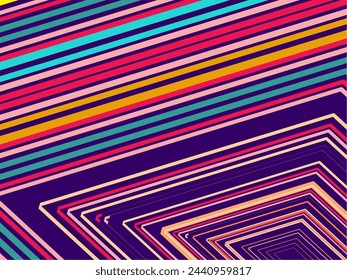 Fondo abstracto de líneas coloridas. Arte Digital Geométrico. Papel pintado moderno.