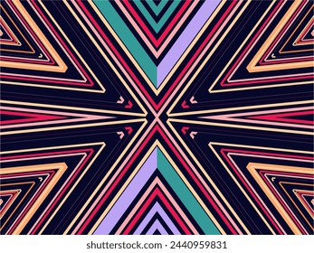 Abstract Background of Colorful Lines. Geometric Digital Art. Modern wallpaper.