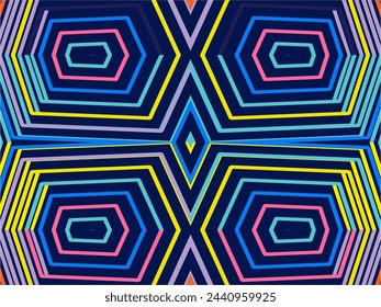 Abstract Background of Colorful Lines. Geometric Digital Art. Modern wallpaper.