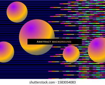 Abstract background with colorful lines and shining spheres , template for covers, banners.